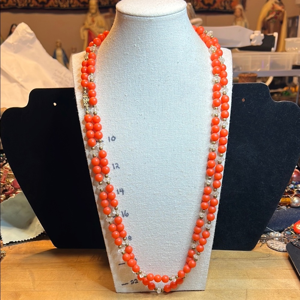 Vibrant Orange Acrylic Necklace
